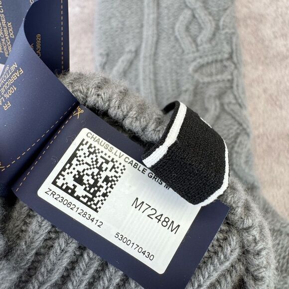 Men’s Louis Vuitton Gray Cable Knit Wool Socks NEW - Picture 10 of 11